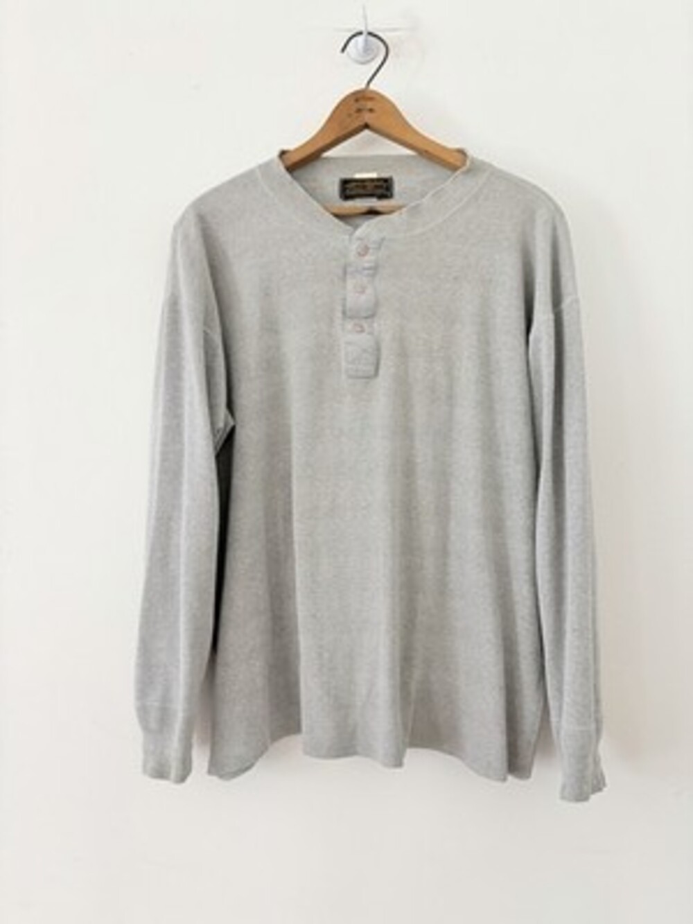 Vintage Eddie Bauer Cotton Mens XL 90s Long-sleeve Henley Buttons Made In Usa